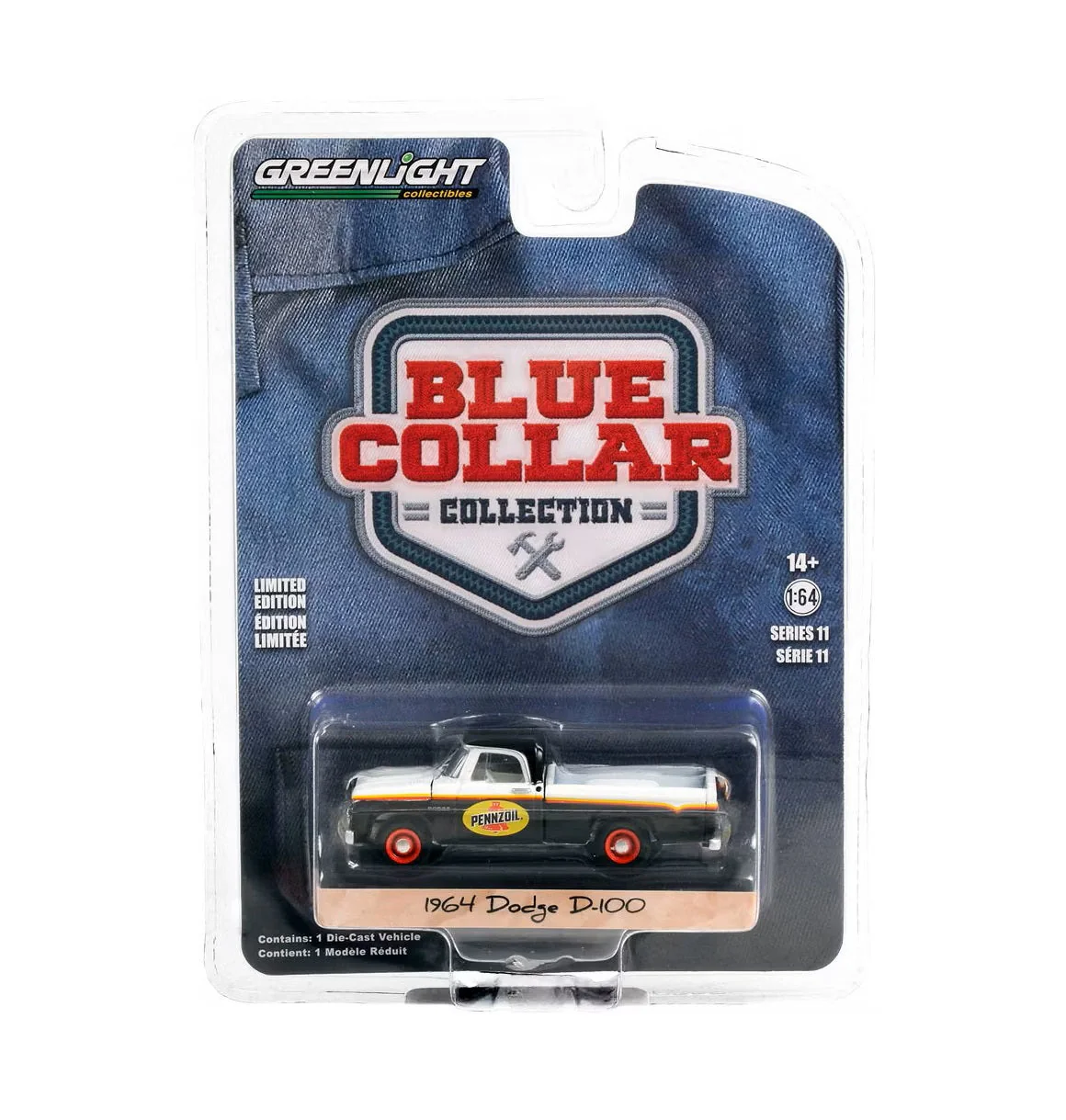 Greenlight - 1964 Dodge D-100 Truck White and Black "Pennzoil" - Series Blue Collar - Scala 1/64 - Image 3