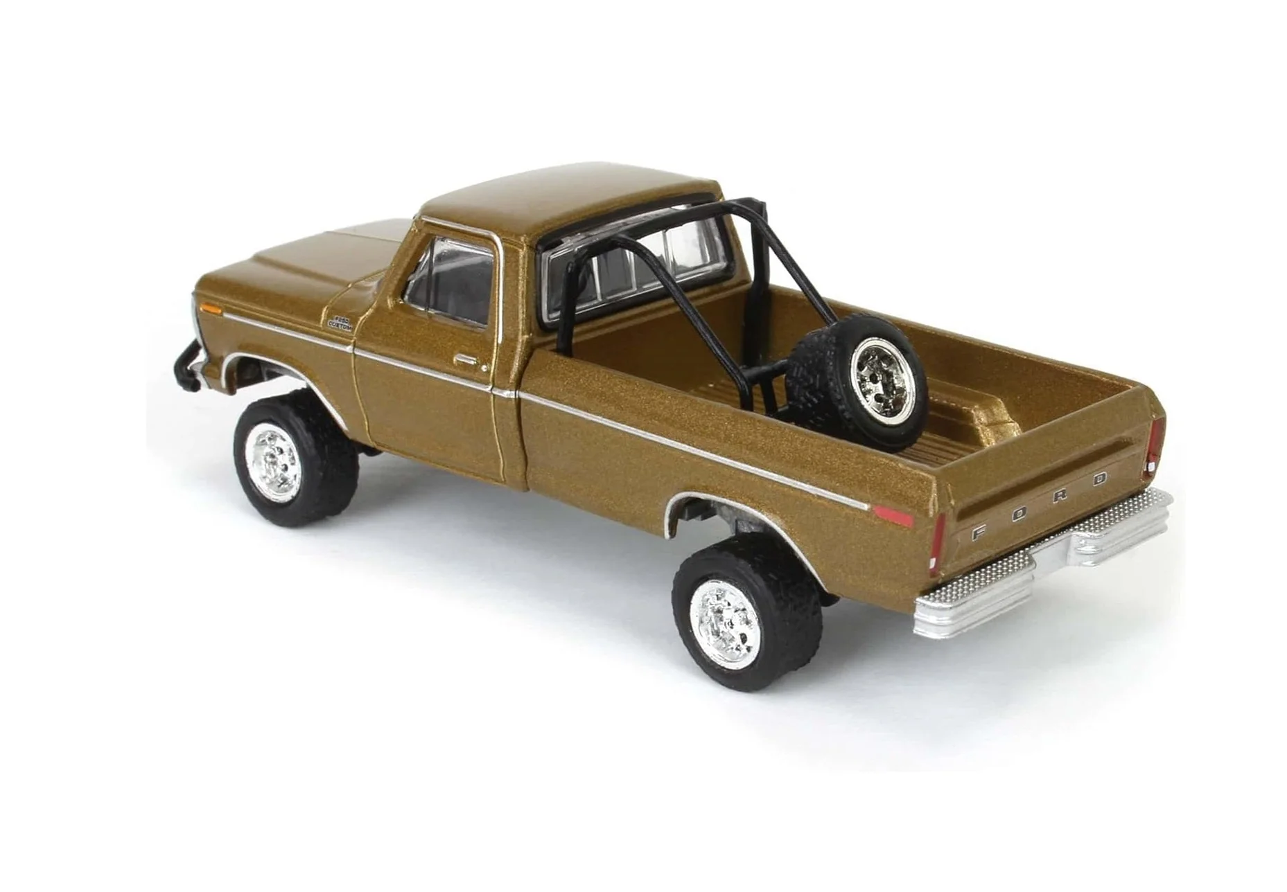 Greenlight - 1979 Ford F250 Ranger Lifted Rollbar Mounted Spare Gold - Series All Terrain - Scala 1/64 - Image 3
