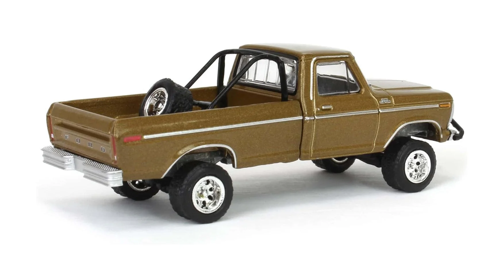 Greenlight - 1979 Ford F250 Ranger Lifted Rollbar Mounted Spare Gold - Series All Terrain - Scala 1/64 - Image 4