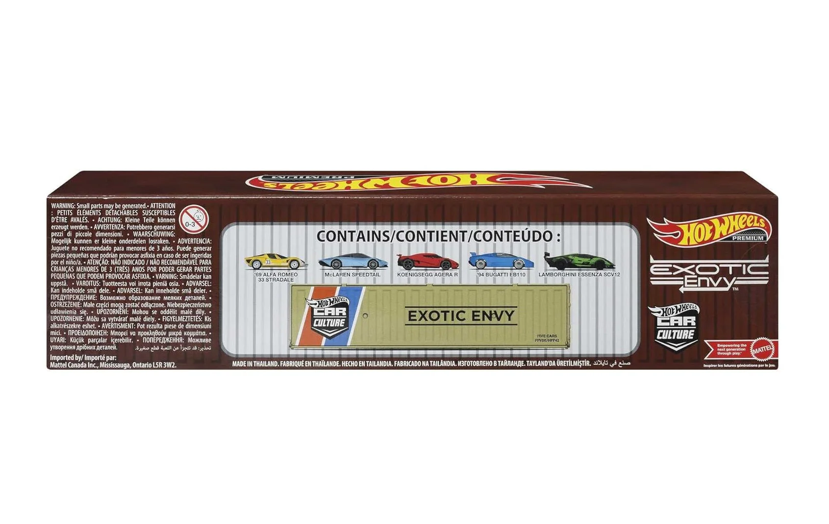 Hot Wheels Premium Set Container con 5 veicoli - Series Car Culture Exotic Envy - Scala 1/64 - Image 5